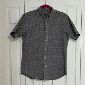 Uniqlo Black and White Micro-Check Button-Down Shirt